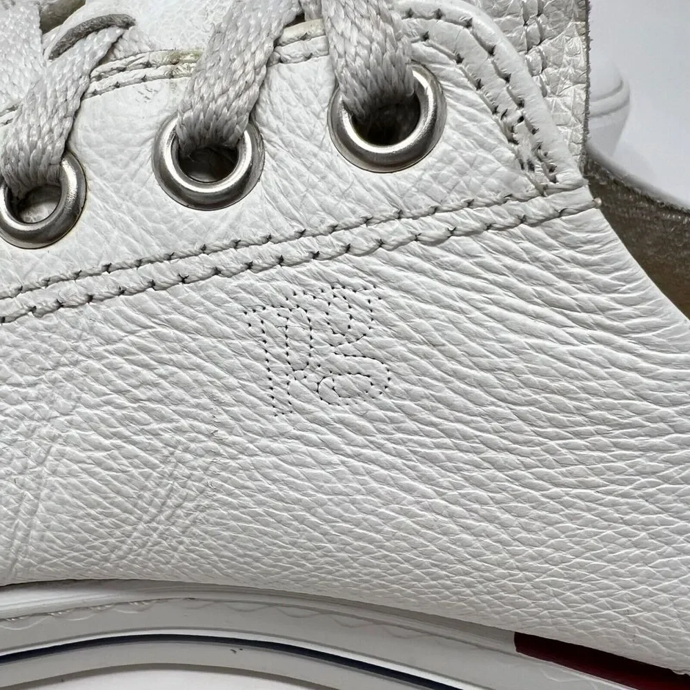 PAUL GREEN Carly Low Top Sneaker leather LACE-UP WHITE SHOES Size 7